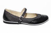 Pantofi balerini fete scoala piele 1327 negru lux 26-36