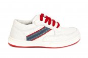 Pantofi copii piele Zar alb rosu 27-36