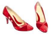 Pantofi dama cu toc din piele 612 rosu