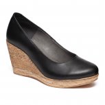 Pantofi dama platforma 8cm din piele Oana negru new 34-41