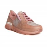 Pantofi fete din piele cu siret si fermoar pj shoes Like roz 31-38