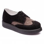 Pantofi fete din piele hokide 404 negru bronz 26-37