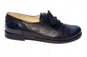 Pantofi fete eleganti scoala piele naturala 026s1 blu lac 34-41