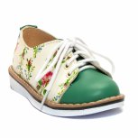 Pantofi fete piele DM 1399 alb verde flori 19-25