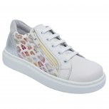Pantofi fete sport piele hokide 400 alb print 26-35