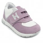 Pantofi fete piele sport cu talonet hokide 395 lila alb 18-25
