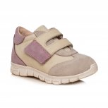 Pantofi fete sport din piele cu talonet pj shoes Tokyo bej lila 19-26 