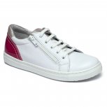 Pantofi sport fete din piele hokide 400 alb fuxia 26-37