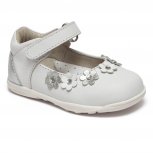 Pantofiori balerini fetite din piele cu talonet pj shoes Emma alb 20-26