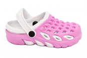Papuci crocsi fete din cauciuc 1033 roz alb 18-35