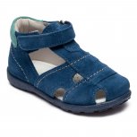 Sandale baieti de vara din piele cu talonet AV38 albastru T 17-25