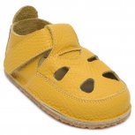 Sandale barefoot copii din piele 2022 galben 17-25