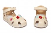Sandale fete avus piele 807 bej flori 18-27