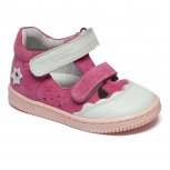 Sandale fete cu talonet din piele hokide 386 fuxia alb 18-25