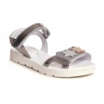 Sandale fete din piele cu talonet pj shoes Ana arg new 27-36