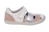 Sandale fete piele de vara hokide 422 alb roz 26-35