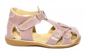 Sandalute fete piele naturala 346 roz sidef flori 18-25