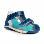 Sandale flexibile baieti cu talonet pj shoes Mario blu verde 01 18-26