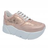 Sneakers fete cu talpa inalta piele 2028 roz flori 35-40