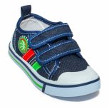 Tenisi baieti cu brant din piele 19-008 jeans verde 20-25